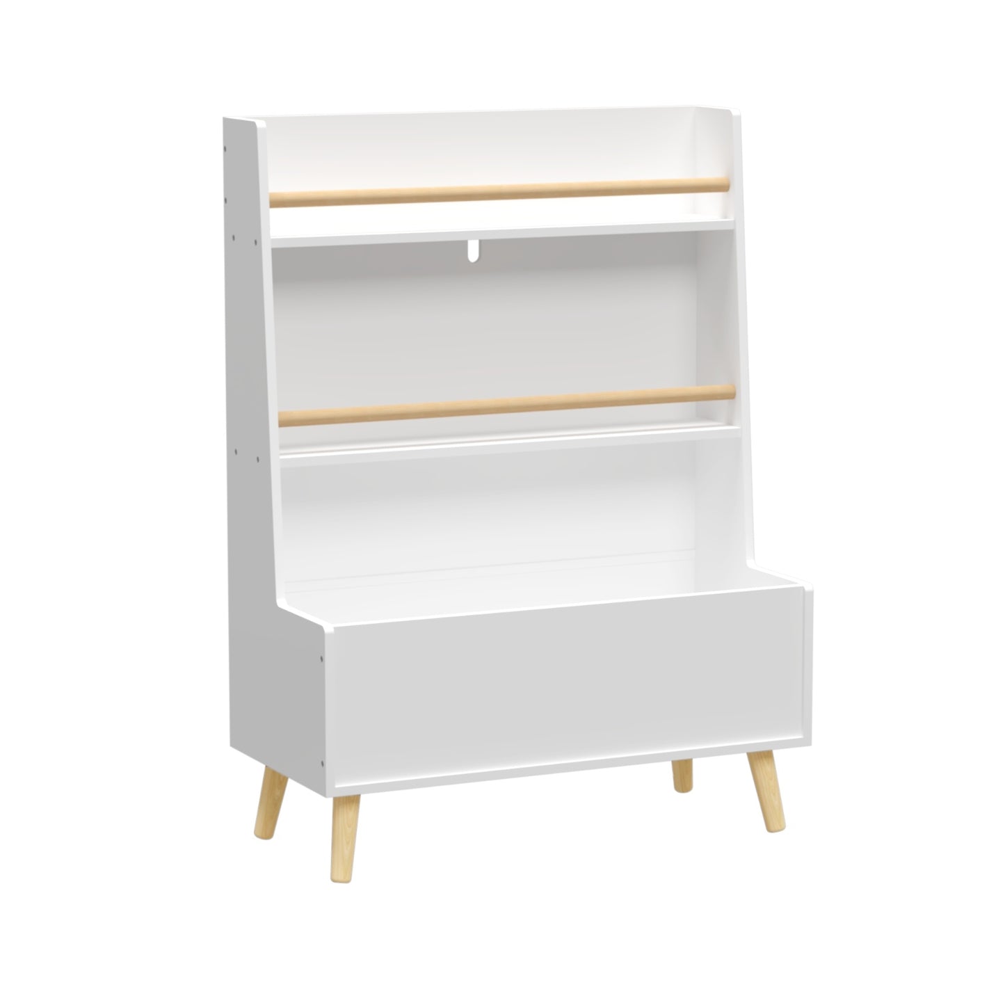 US Local Kids Bookshelf & Magazine Rack - Toy Storage Cabinet Organizer, White