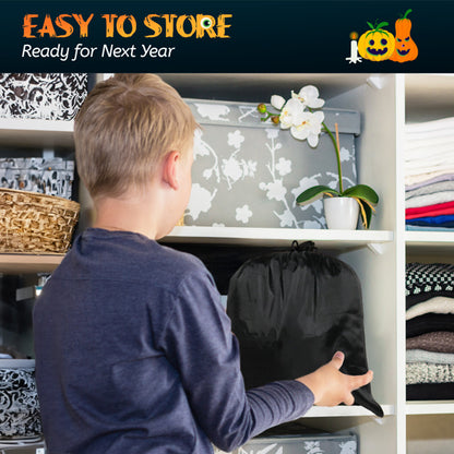 US Local 9.8ft White Ghost Arch 3 LED Lights And 2 Colorful Light Plates Halloween Inflatable Decoration