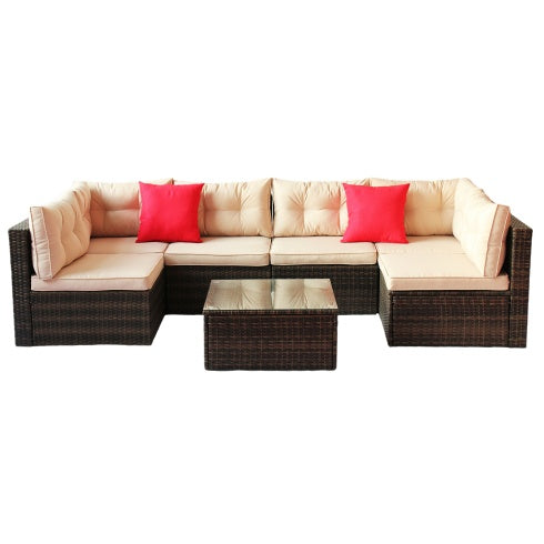 USA Local Patio Furniture Set PE Rattan Sectional Garden Furniture Corner Sofa Set