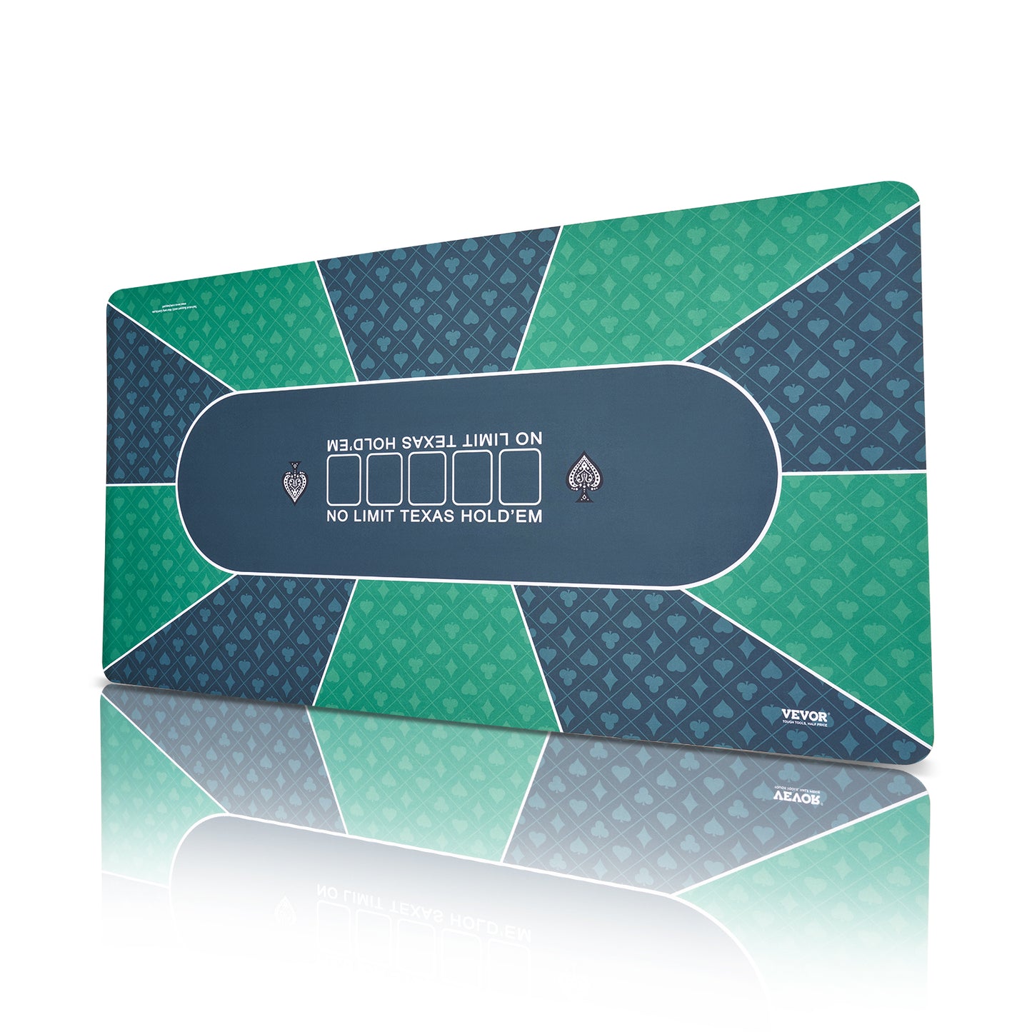 US Local VEVOR Poker Table Top 70 X 35 Inch Poker Mat 6-8 Players Foldable With Bag Green