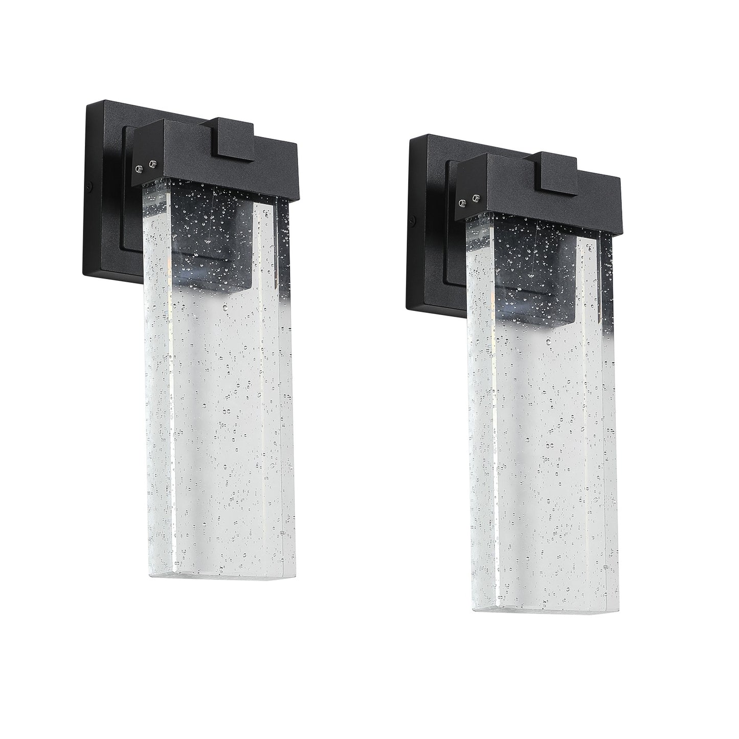 US Local Outdoor Waterproof Transparent LED Crystal Wall Lamp  2 Packs With Light Sense