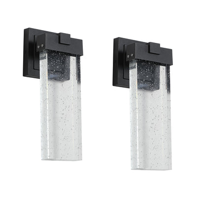 US Local Outdoor Waterproof Transparent LED Crystal Wall Lamp  2 Packs With Light Sense