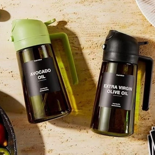 US Local Portable Light-shielding Spray Oil Bottle, All-in-one Glass Oil Bottle, Olive Oil Sprayer