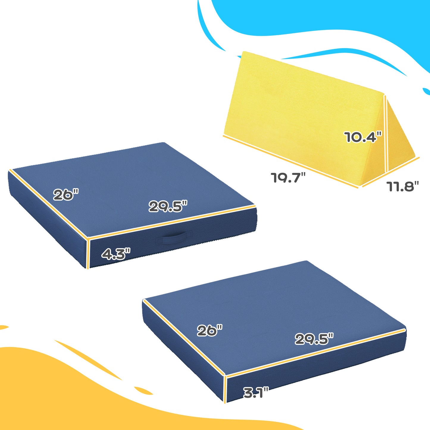 US Local 6 Pieces Foam Climbing Blocks for Toddlers with Washable Cover