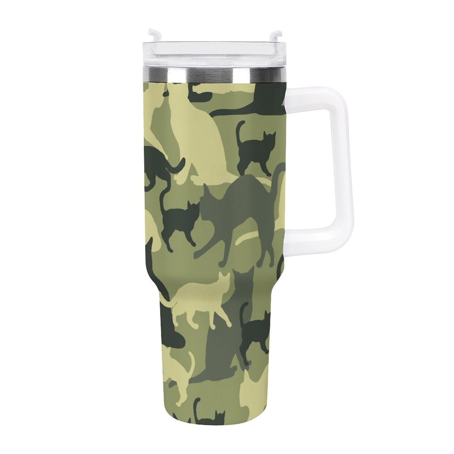 PHDT00381 POD US Local Tumbler 40 oz Large Capacity Car Cup Green Camouflage, Cat