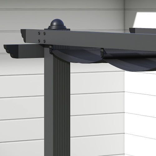 UK Local Outsunny 3 X 3m Aluminium Pergola, With Retractable Roof - Dark Grey
