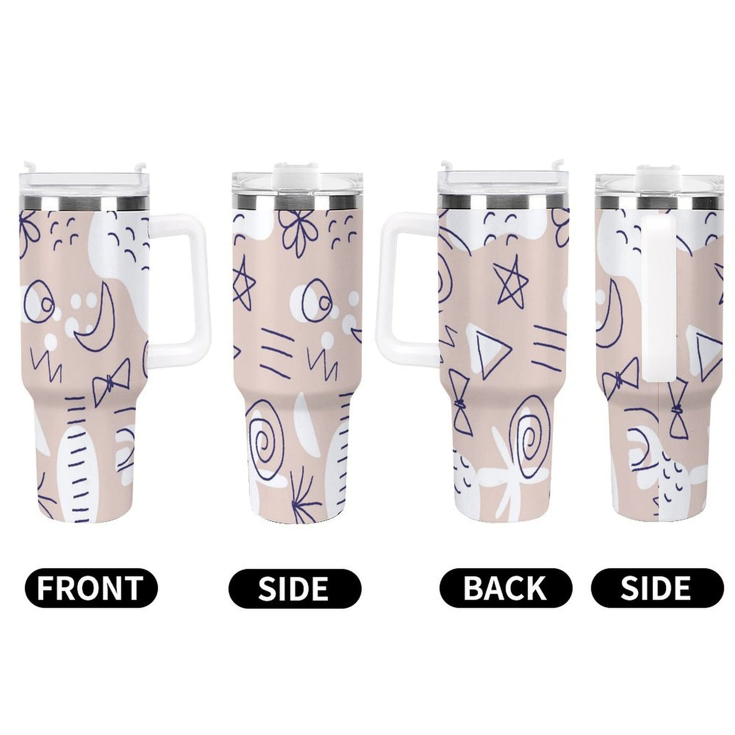 PHDT00529 POD US Local Tumbler 40oz Large Capacity Car Cup Graffiti, Abstract Geometry