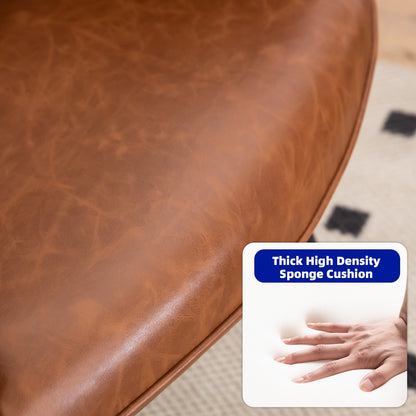 US Local Bonded Leather Armchair, Modern High Back Accent Chair With Metal Legs