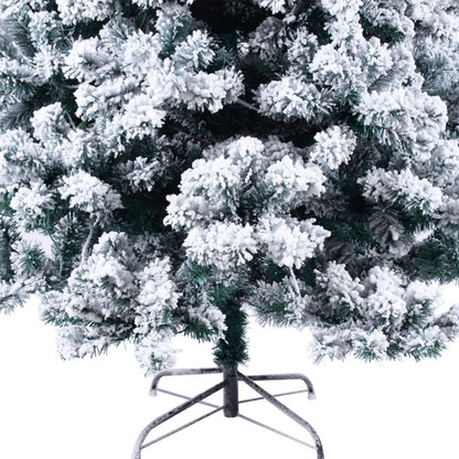 Green Flocking 6ft 550 Lights Warm 8 Patterns 928 Branches Automatic Tree Structure PVC Material Christmas Tree