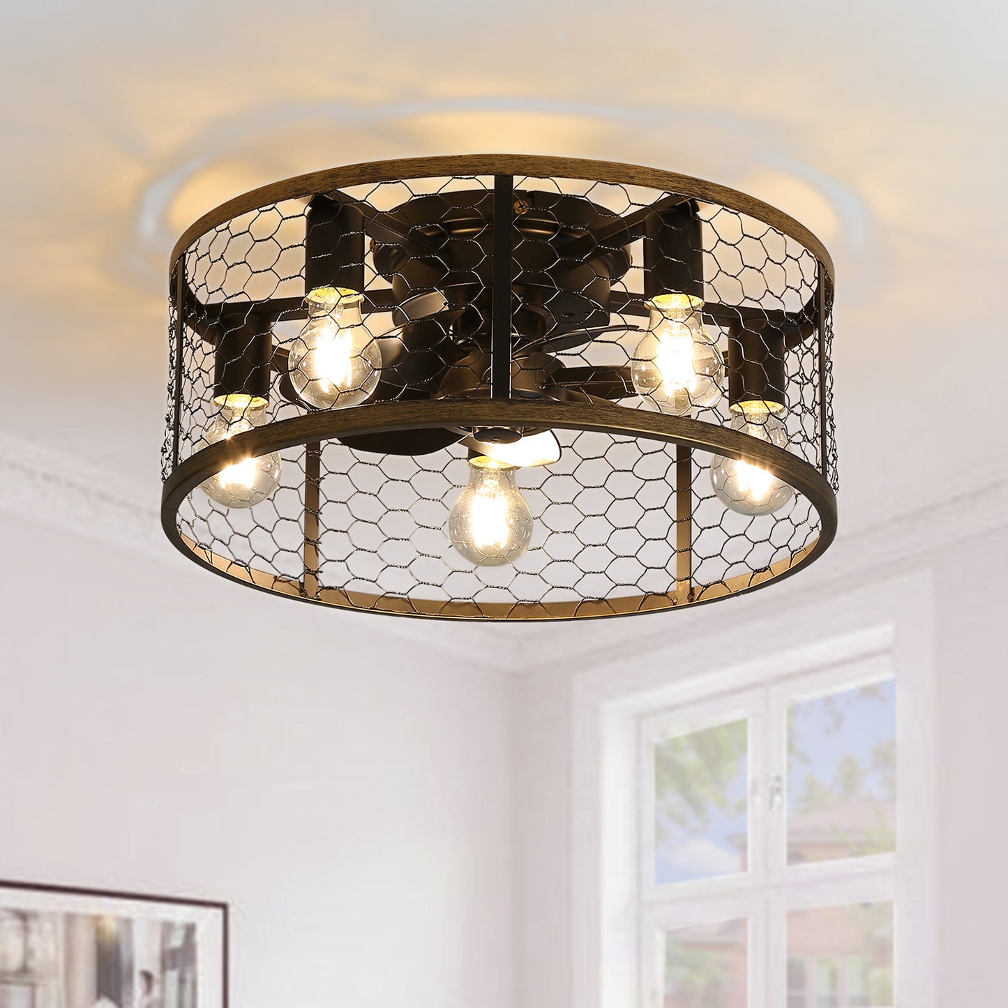 US Local Metallic Black Ceiling Fan