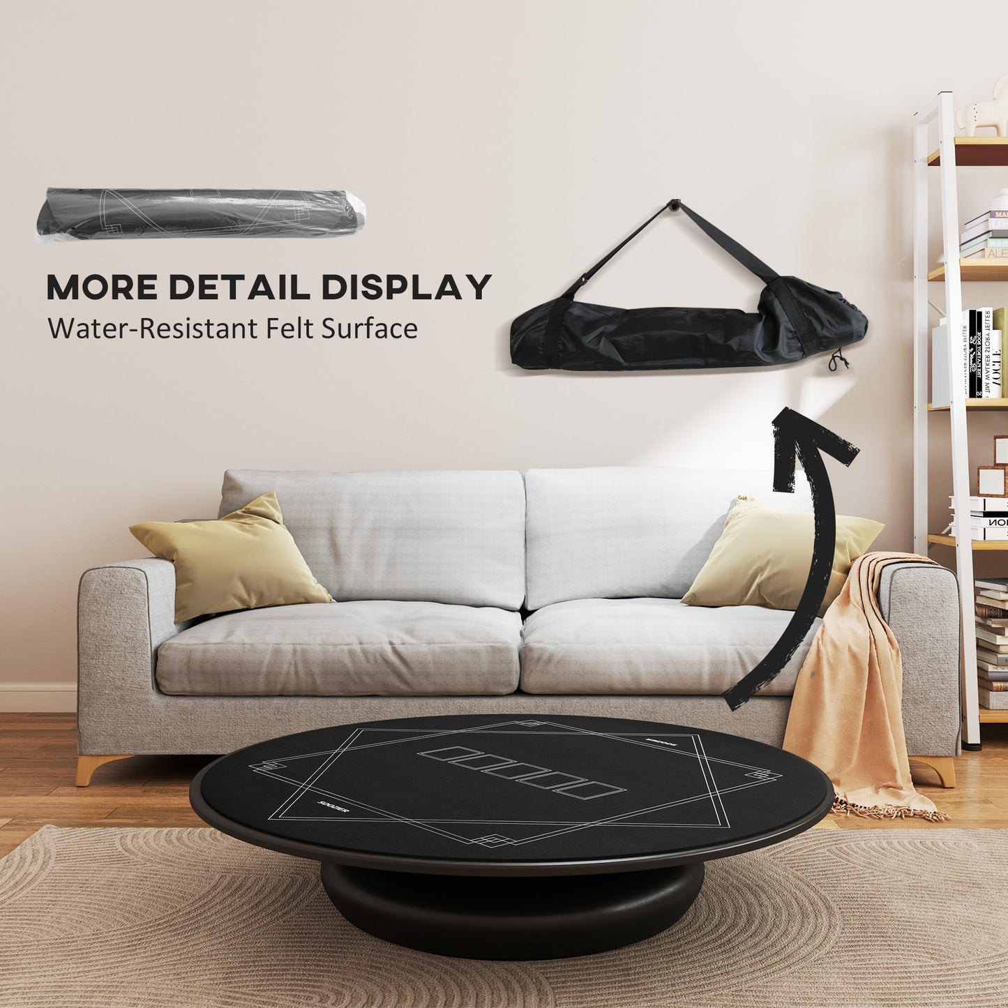 US Local Poker Mat Texas Hold'em Poker Table Top with Non-Slip Bottom