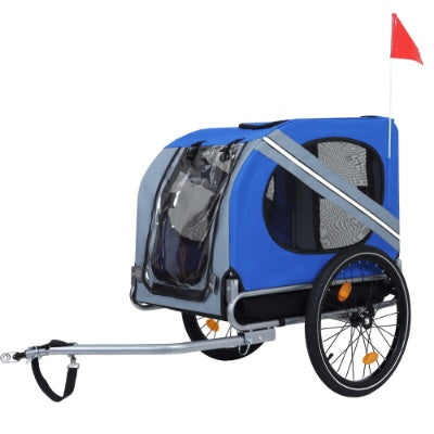 US Local Large Folding Bike Trailer For Dogs 120LB Capacity All-Terrain Pet Carrier, Durable Steel Frame For Cycling, Jogging, Camping Outdoor Adventures