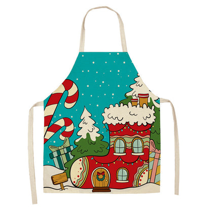 Christmas linen apron