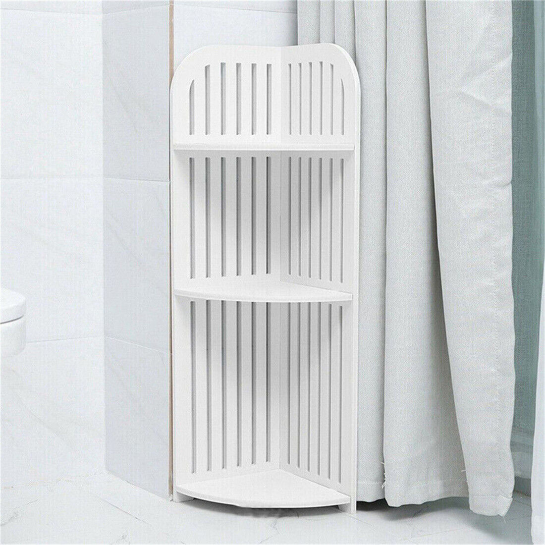 UK Local 3 Tier Corner Bath Shelf Shower Caddy Storage Rack Unit Organiser Stand White UK