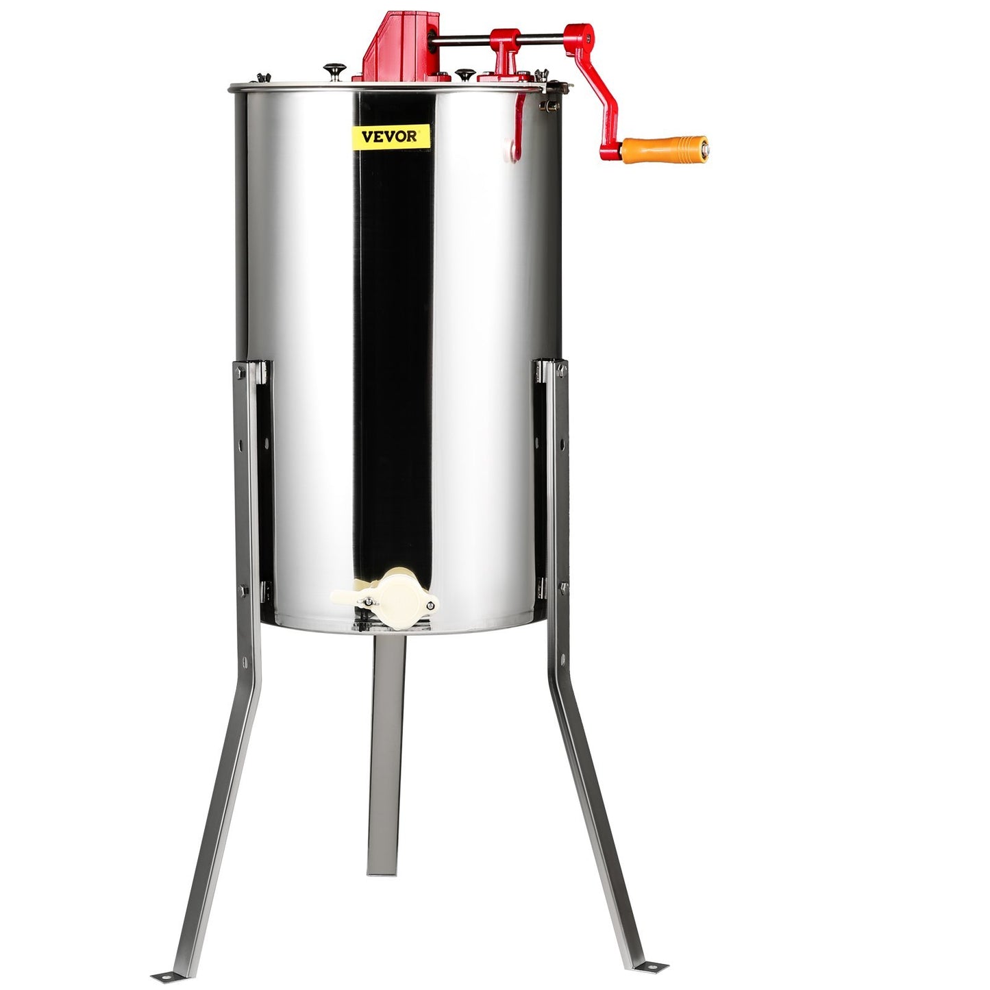 US Local VEVOR Manual Honey Extractor, 3 Frames Honey Spinner Extractor, Stainless Steel Beekeeping Extraction, Honeycomb Drum Spinner With Lid, Apiary Centrifuge Equipment With Height Adjustable Stand