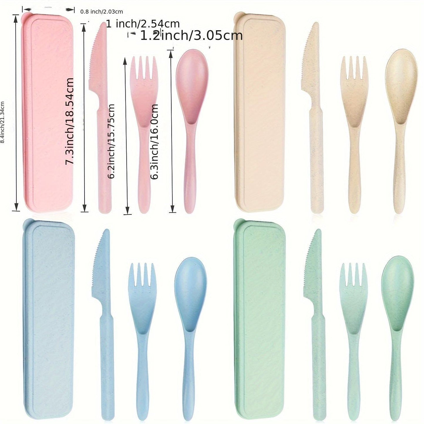 US Local Sustainable Diet 4-Piece Eco-Friendly Cutlery Set Biodegradable Reusable