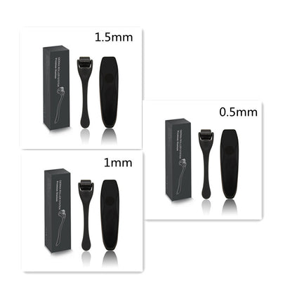 Beard Roller Microneedle Frosted Black Titanium Alloy Needle