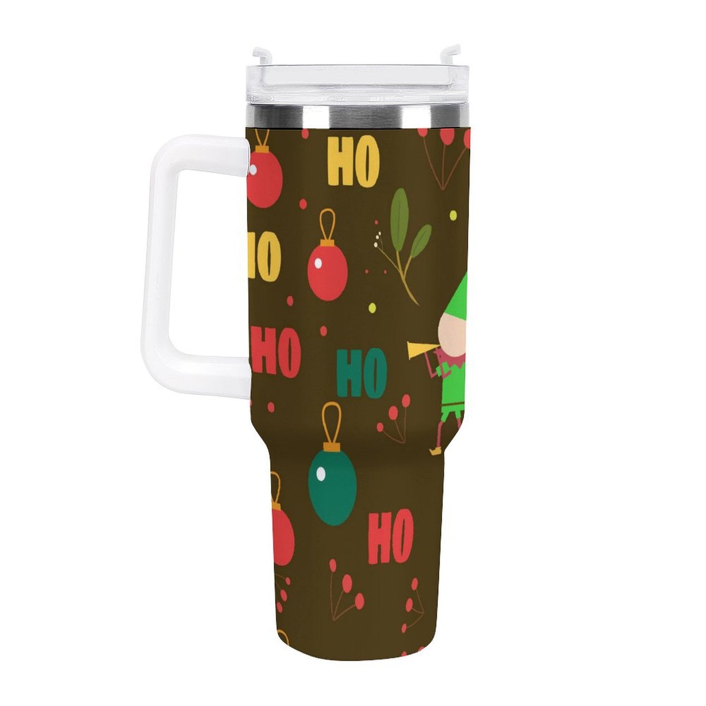 PHDT00055 POD US Local Tumbler 40 oz Large Capacity Car Cup Christmas Elf Green