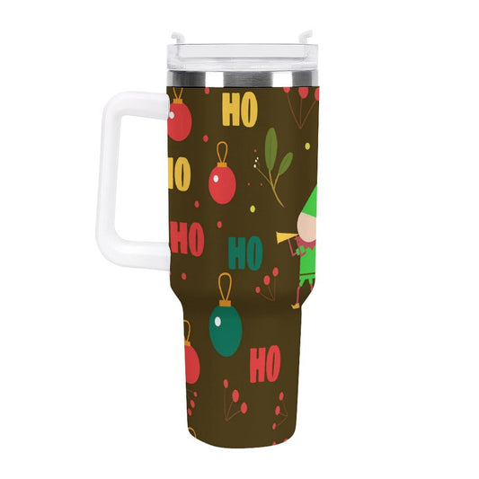 PHDT00055 POD US Local Tumbler 40 oz Large Capacity Car Cup Christmas Elf Green