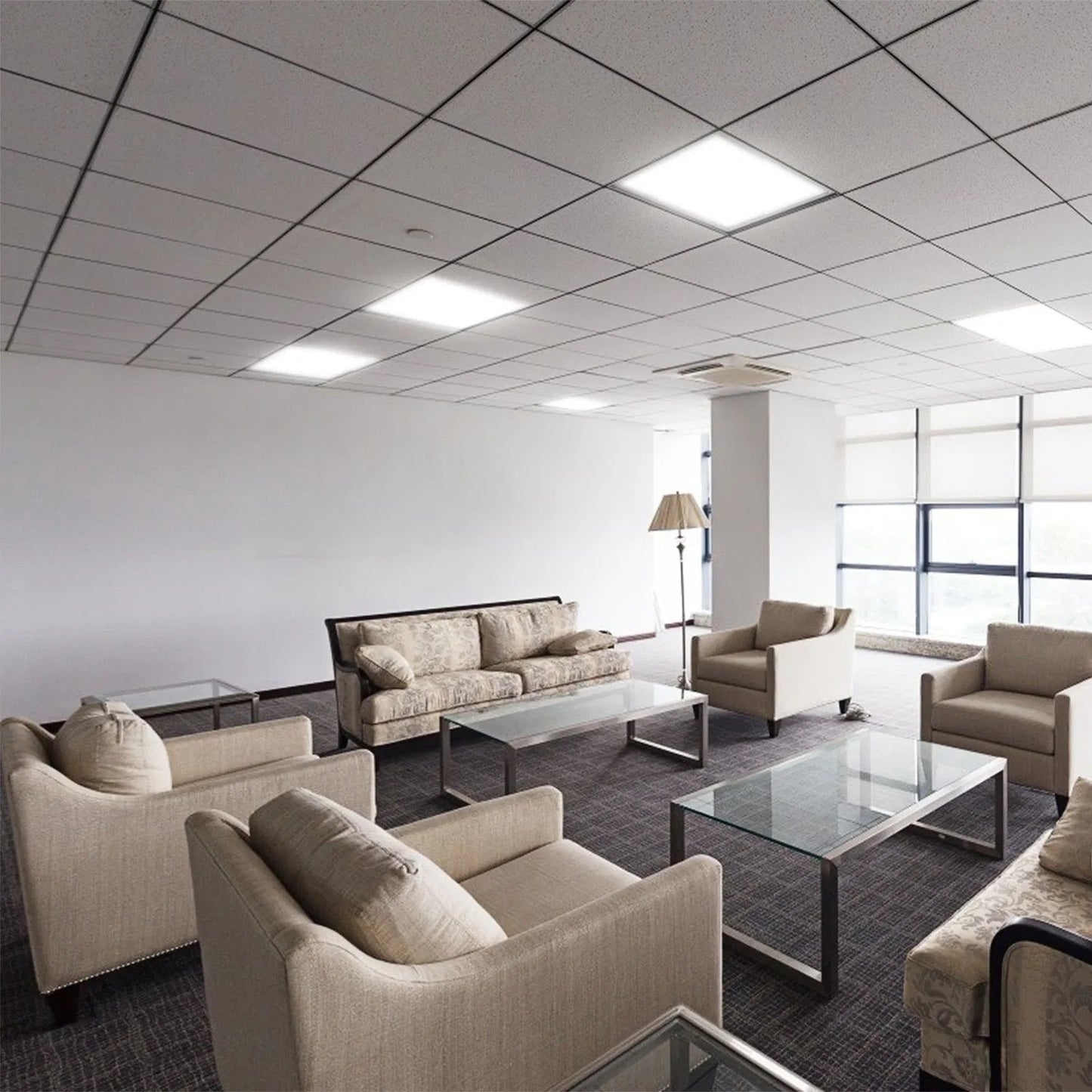 US Local LED Panel Light 5800LM 7000K Ceiling Lighting 150W Equivalent LED Troffer Recessed Edge-Lit