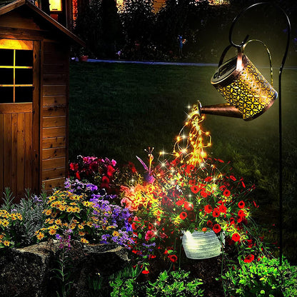 US Local 2 PCS LED Watering Can Solar Light Strings, Solar Lights Outdoor Decorative Lamp, Solar Lantern Outd