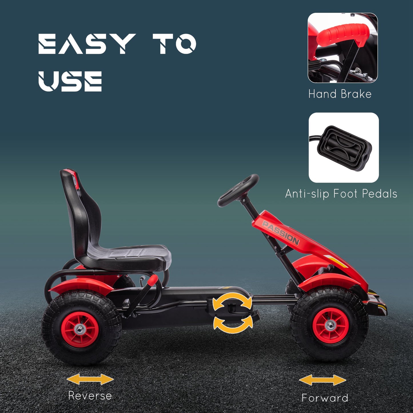 US Local Kids Pedal Go Kart W/ Adjustable Seat