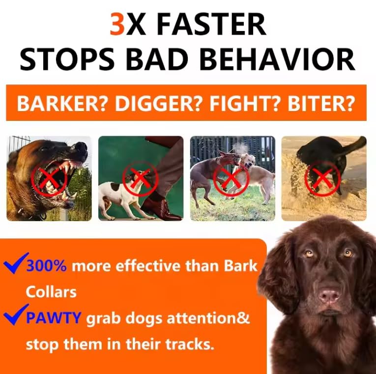 US Local Dog Bark Deterrent Device Stops Bad Behavior, Professional Dog Training Tool, Anti Bark Device For Dogs,  Emitters 50ft Range For Dog Training, To Bark Collar,Dog Training Collar