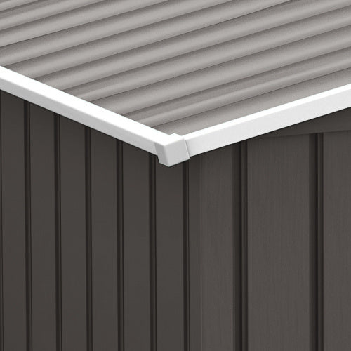 UK Local Outsunny 9 X 6FT Outdoor Garden Roofed Metal Storage Shed Tool Box With Foundation Ventilation & Doors Light, Grey