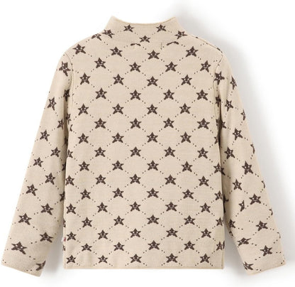 US Local Askfine Girls Boys Pattern Half Turtleneck Sweaters Kids Warm Long Sleeve Knit Pullover Tops Unisex 5-14 Years