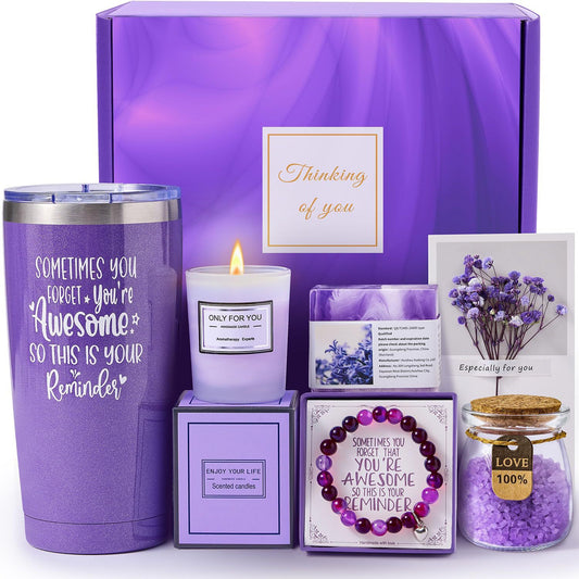 Purple Bath Set,Spa Gift Box, Scented Candle Valentine's Day Souvenir