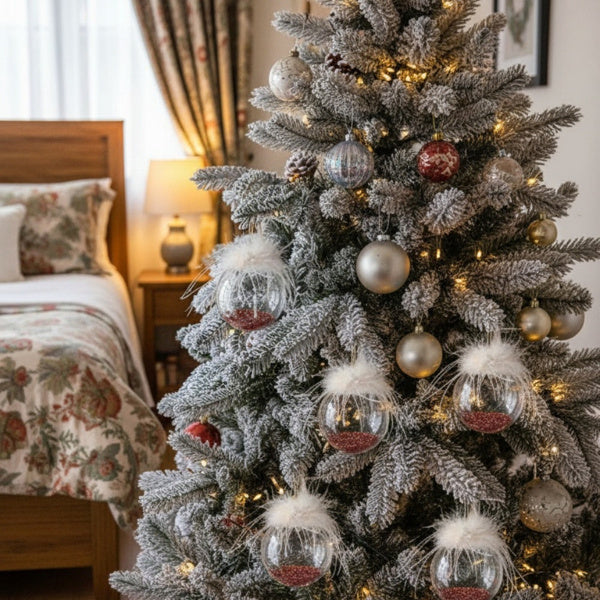 US Local 6PCS Set Glass Christmas Ornaments Decorative Hanging Balls For Tree & Holiday Party Decor Festive Home Decorations FBA Shipment