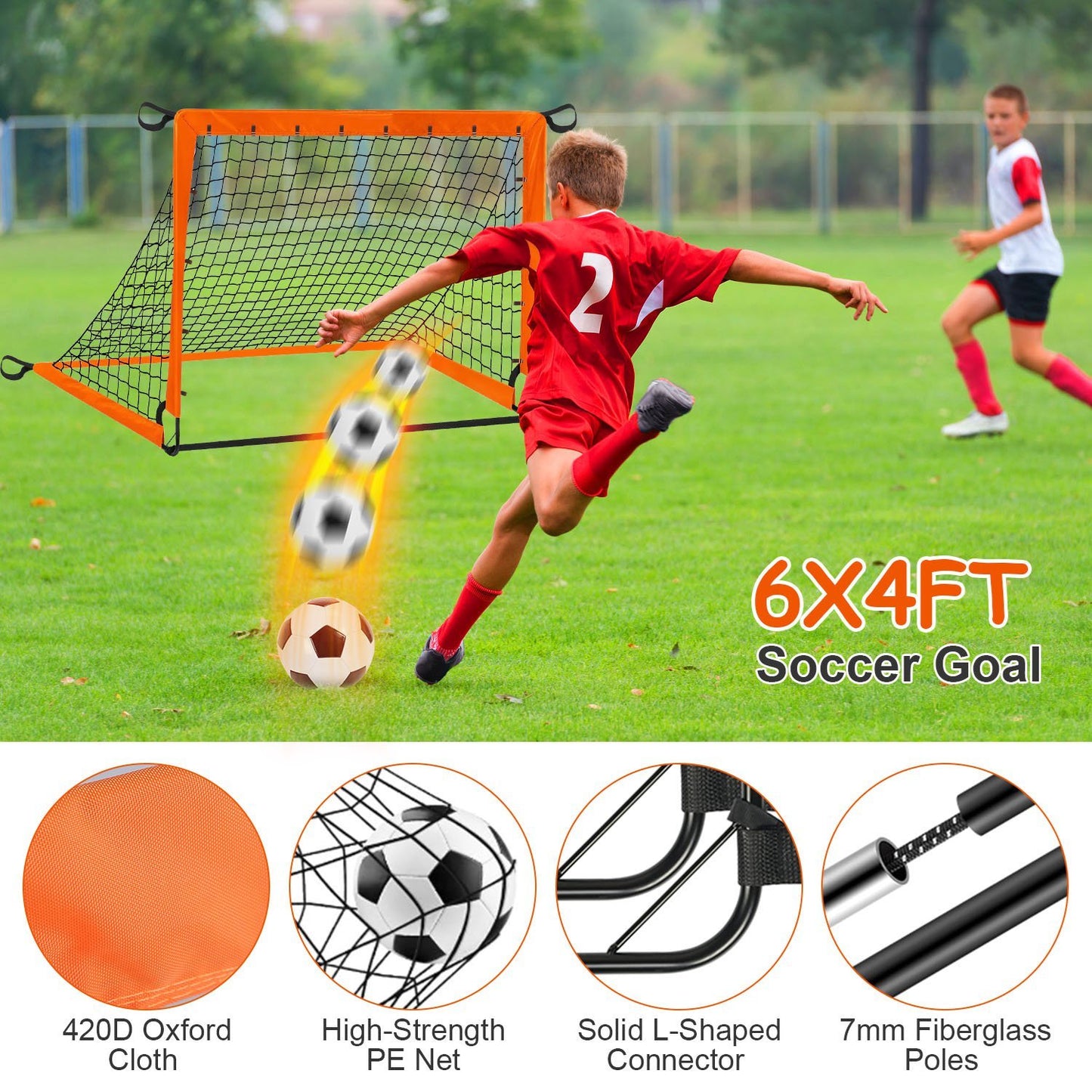 US Local 1Set Kids Soccer Goals Set For Yard Portable Soccer Training Equipment With Cones Agility Ladder Target Carry Bag For Toddler Outdoor Sport Play