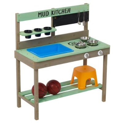 US Local Kids Play Kitchen, Wood Mud Kitchen With Water Play Set  Cooking Toys For Outdoor, Gift For 3 8