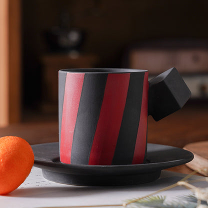 Hand Frosted Coffee Cup And Saucer Set