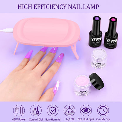 US Local Acrylic Nail Kit W UV Light,w 24 Glitter Colors Acrylic Powder Monomer Liquid