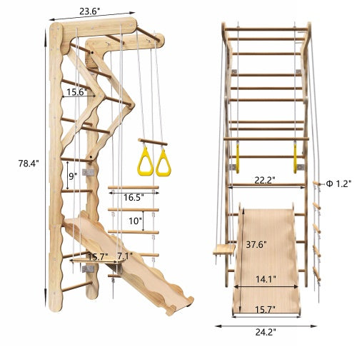 US Local Toddler Climbing Toys Indoor Kids Pikler Triangle Set Foldable Indoor Ladder Climbing Gym Climber