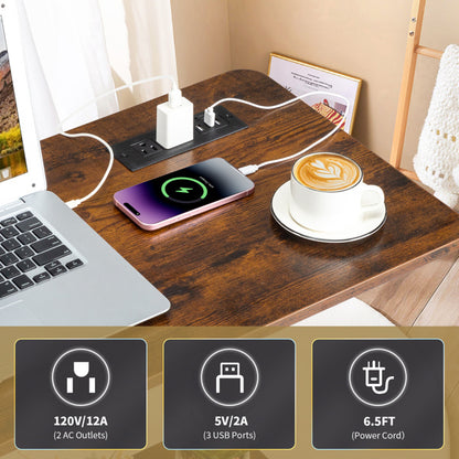 US Local Retro Brown Adjustable Computer Desk