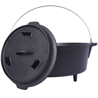 US Local Outdoor Camping Deep Pot For Camping Fireplace Cooking Barbecue Baking Campfire With Leg Base