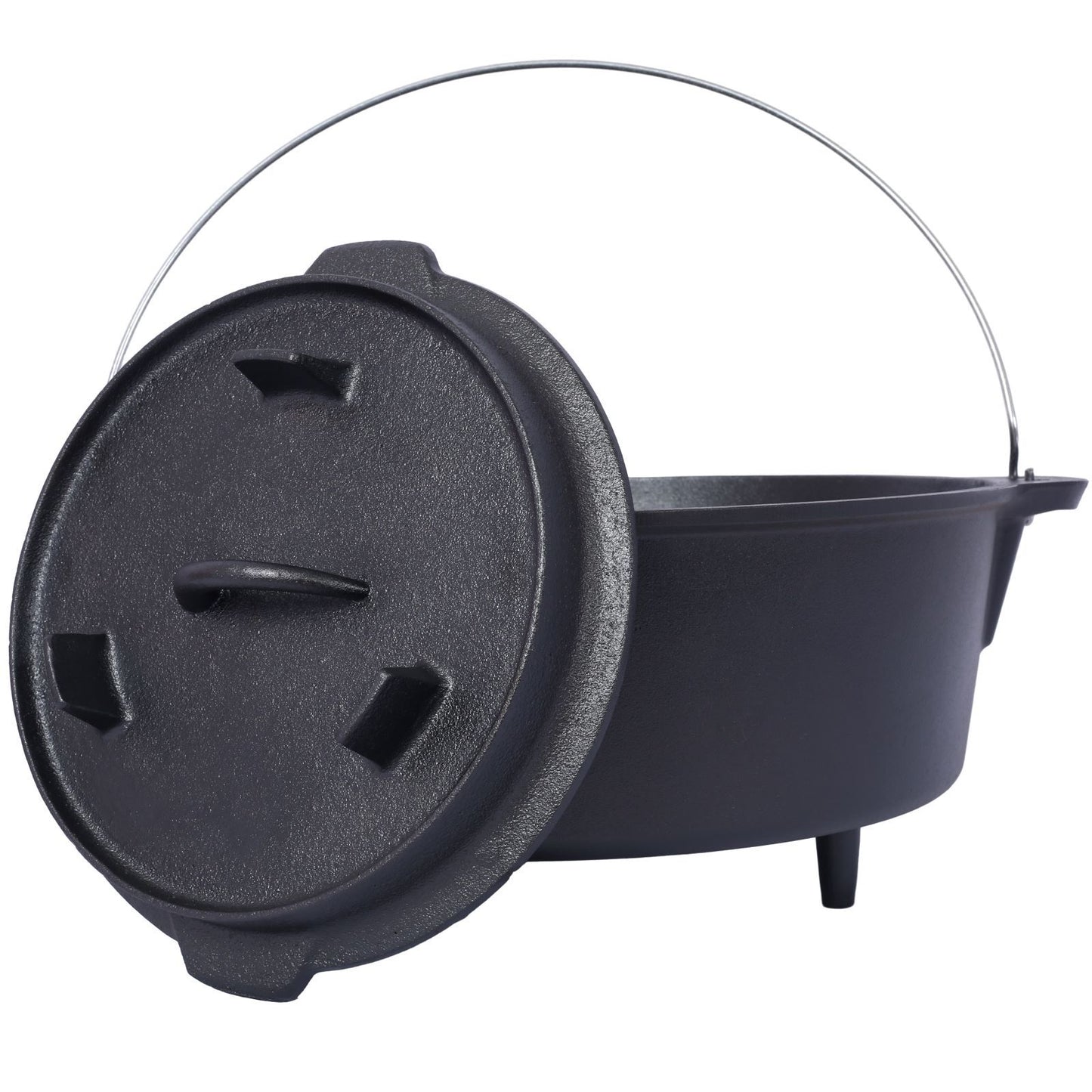 US Local Outdoor Camping Deep Pot For Camping Fireplace Cooking Barbecue Baking Campfire With Leg Base