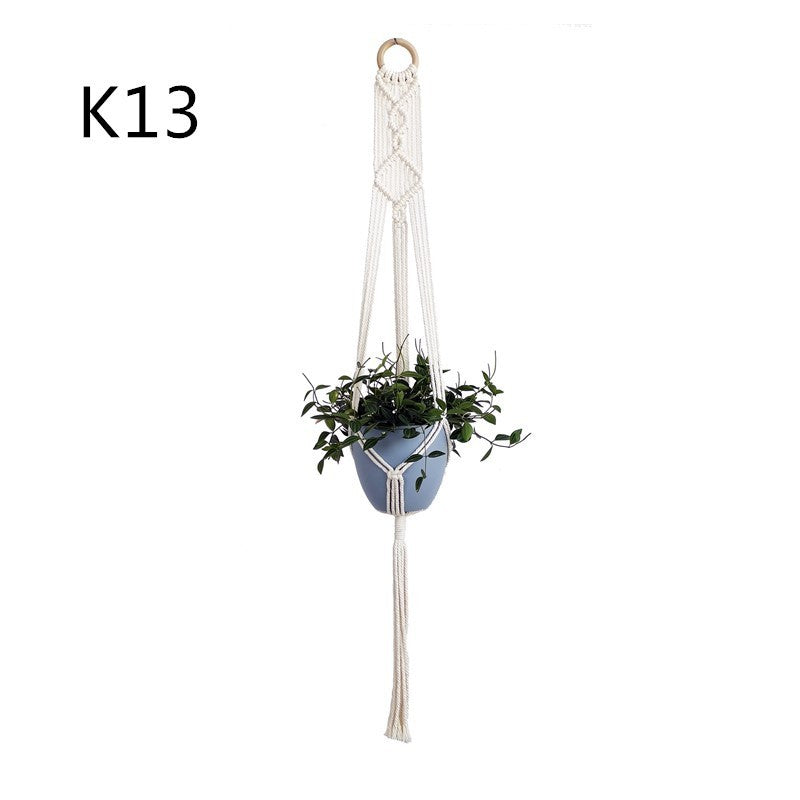 US Local Flower Pot Net Bag Beige Cotton Rope Indoor Plant Hanger Hanging Basket Sling
