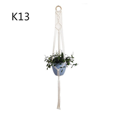 US Local Flower Pot Net Bag Beige Cotton Rope Indoor Plant Hanger Hanging Basket Sling