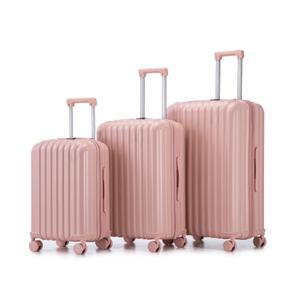 US Local 20 24 28 3 Pcs Set In ABS Spinner Wheel Luggage, Carry On Suitcase, With Cup Holder & USB Port Phone Holder