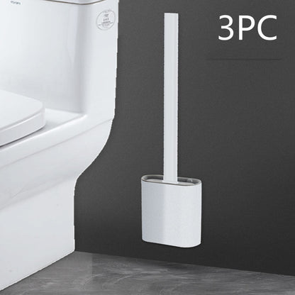Creative Wall-Mounted Soft Brush With Cover For Toilet Washing