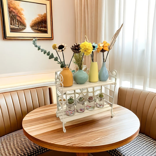 US Local Foldable Storage Rack, Metal, Wooden Storage Organizer, Suitable For Bedroom, Kitchen, Bathroom, Living Room, Garden Storage Shelf, White,Pink