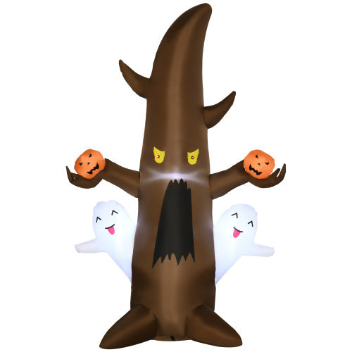 5 Halloween Inflatables Outdoor Decorations Ghost Tree With Pumpkins, Blow-Up LED Yard Decor Indoor Outdoor For Garden, Lawn, Party, Holiday