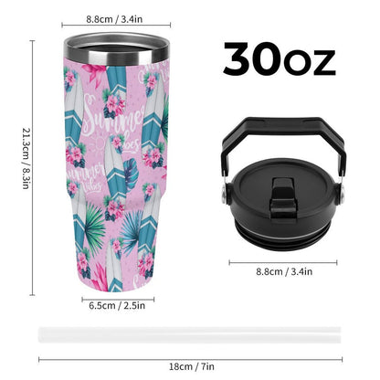 POD US Local Tumbler 30oz Large Capacity Car Cup Sailing, Surfing, Tropical, Romantic, Summer Style