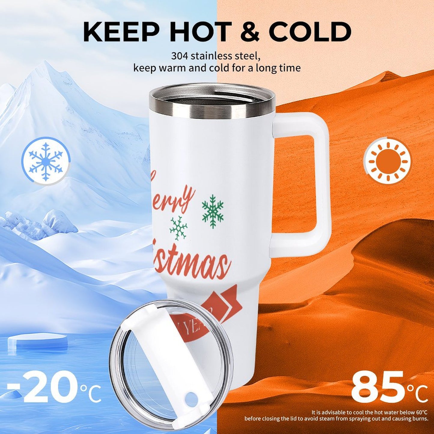 PHDT00277 POD US Local Tumbler 40 oz Large Capacity Car Cup Christmas