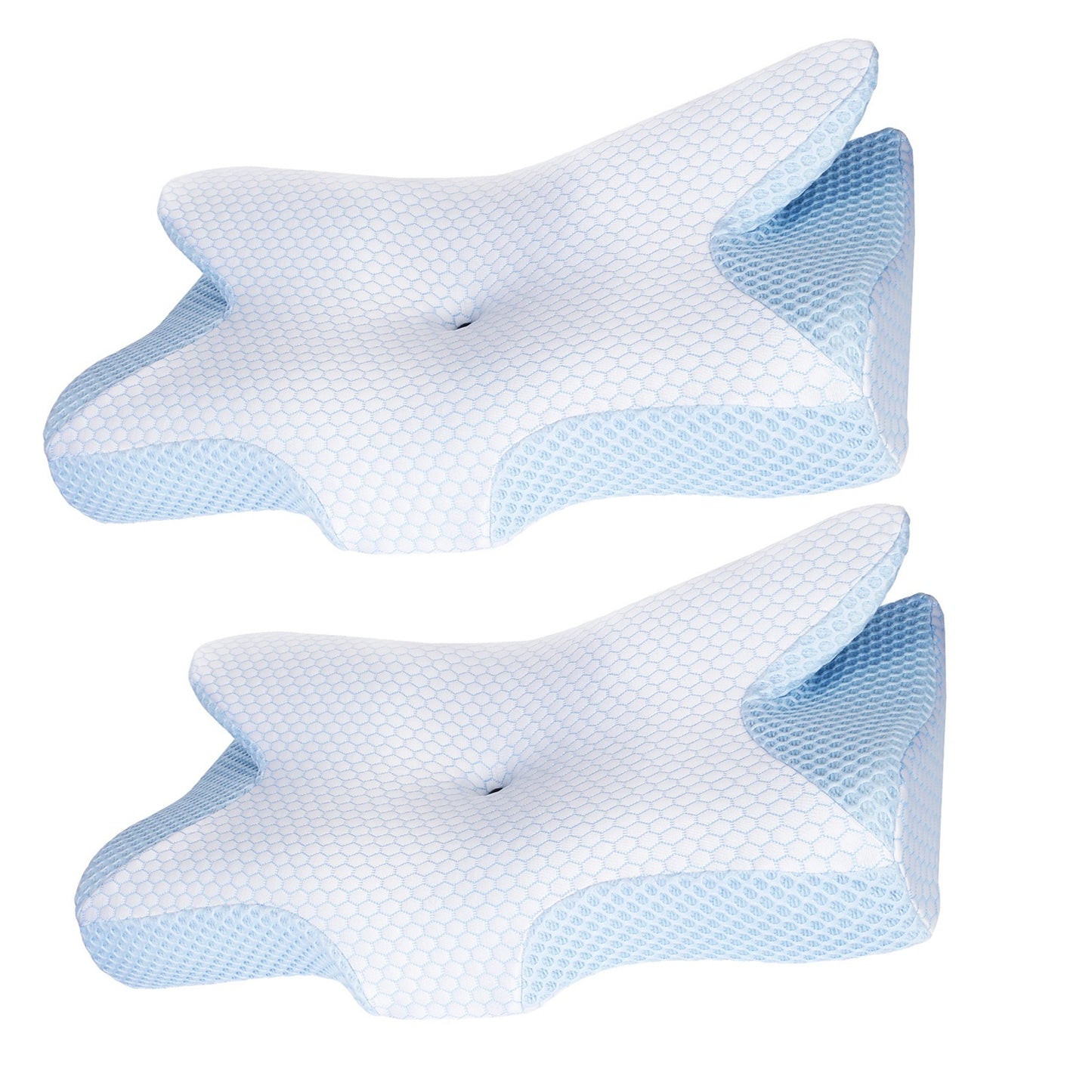 US Local 2 Pcs Memory Foam Pillow Neck Support Pillow For Pain Relief Sleeping Ergonomic Contour Orthopedic Support Side Back Stomach Sleeper