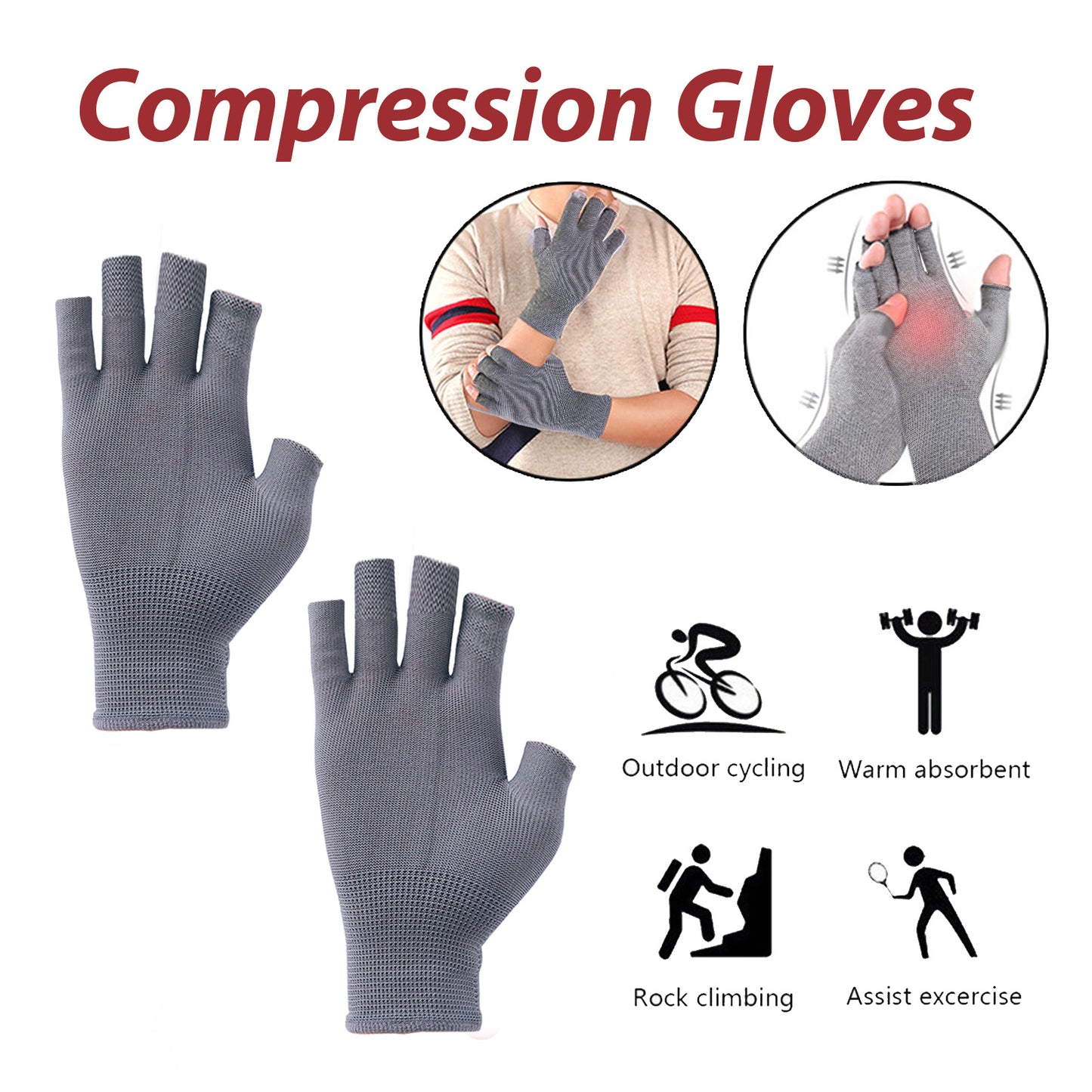 US Local Houkea Joint Compression Gloves Wrist Gloves For Stiff Hands, Wrists, Thumbs, Sore Joints And Swollen Wrists