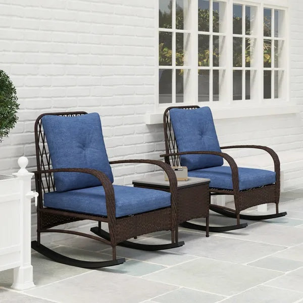 US Local Rattan Chaise Lounge Chair, Wicker Patio Furniture Set